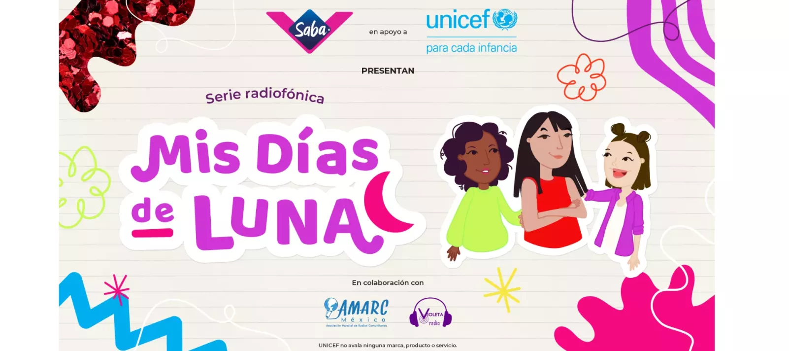 ilustracion de tres chicas que hablan sobre menstruacion