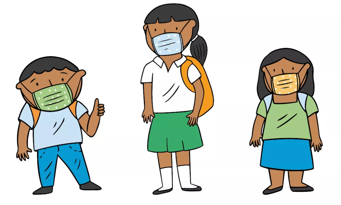 estudiantes regresan a la escuela
