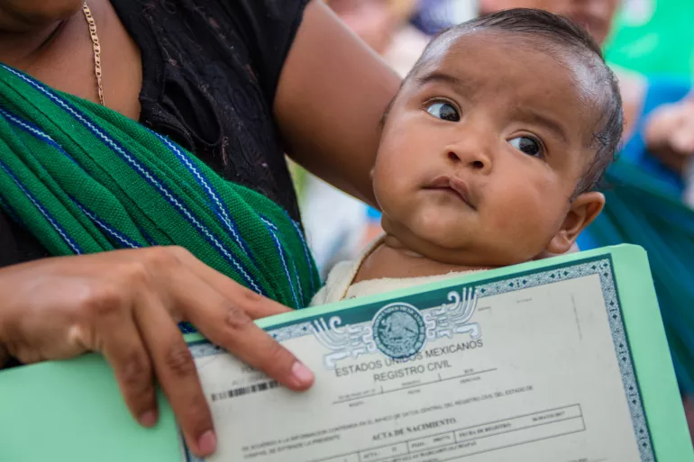 Cobertura del registro de nacimiento en M&eacute;xico
