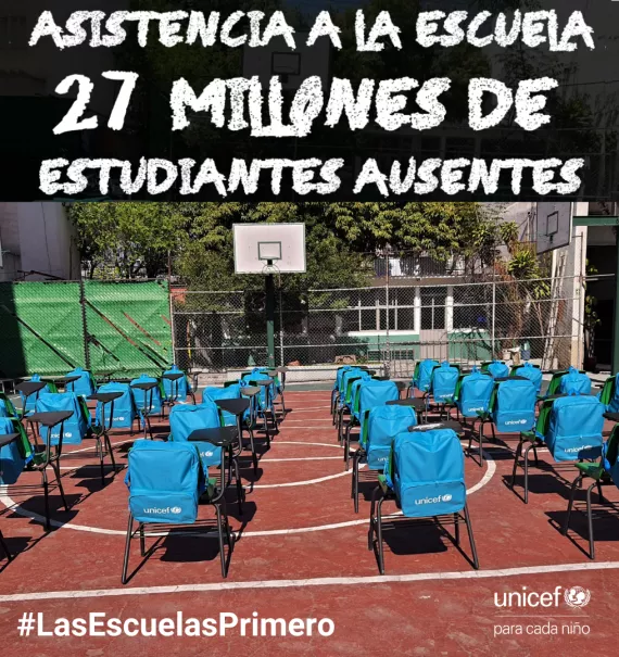 27 millones de ni&ntilde;os cuyas escuelas est&aacute;n cerradas