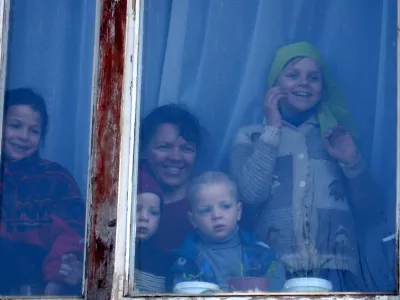 children near window