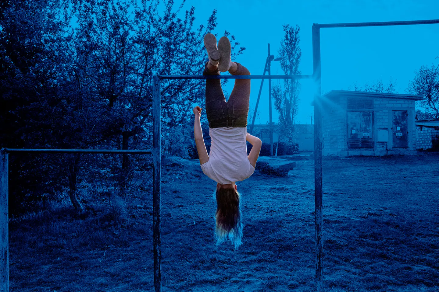 girl in an yard