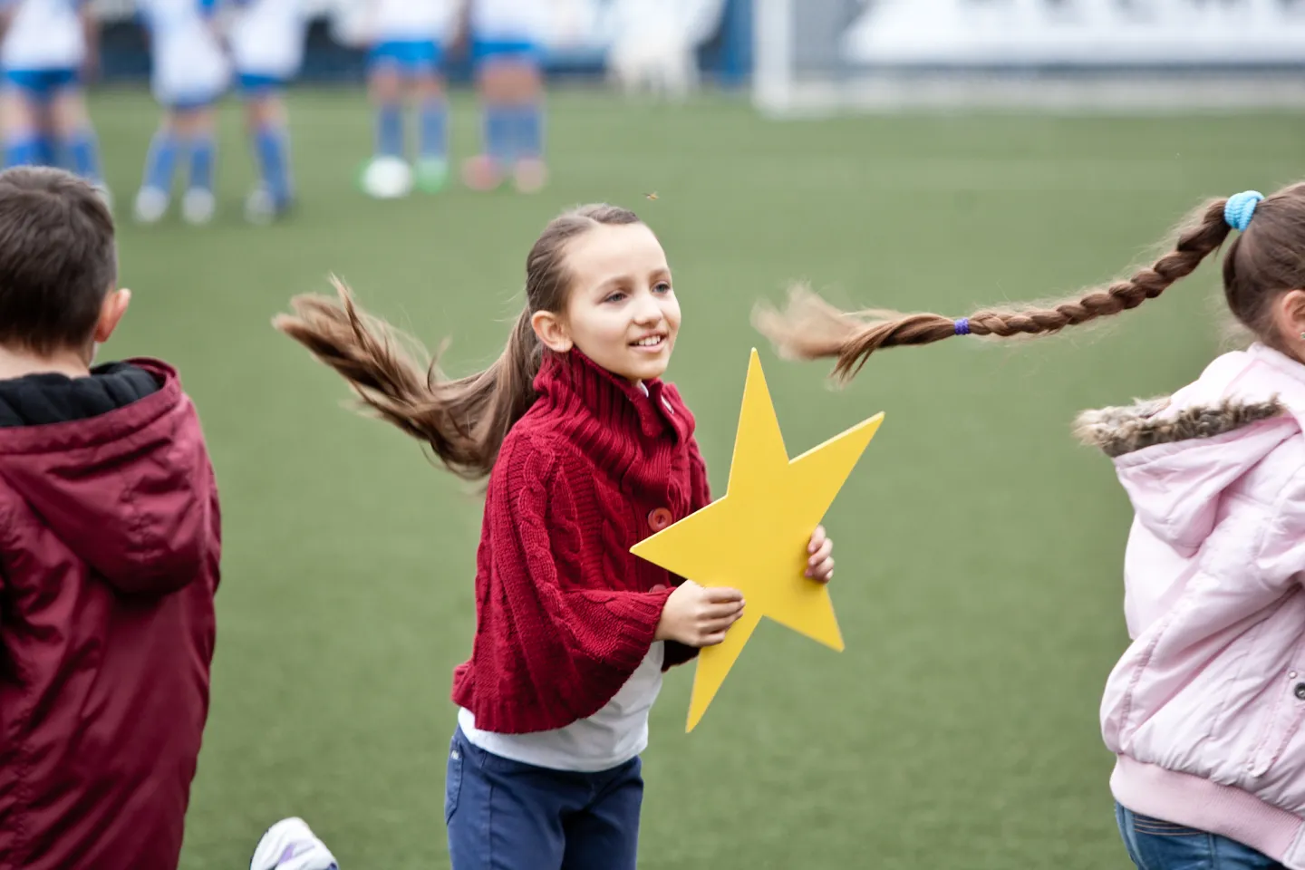 Girl on a football field