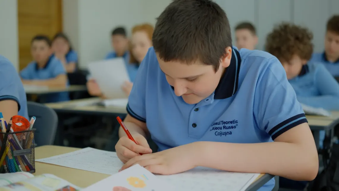 Calin, 12 ani, TSA, &icirc;n timpul orei de engleză
