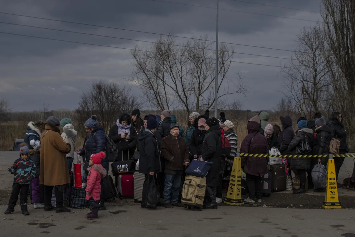 Ukrainian refugees arrive at the Palanca border crossing in Moldova in March.