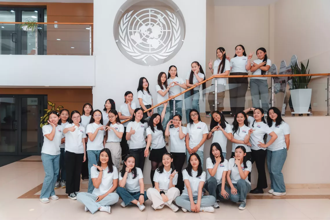 Girls&rsquo; Code program participants at the UN House
