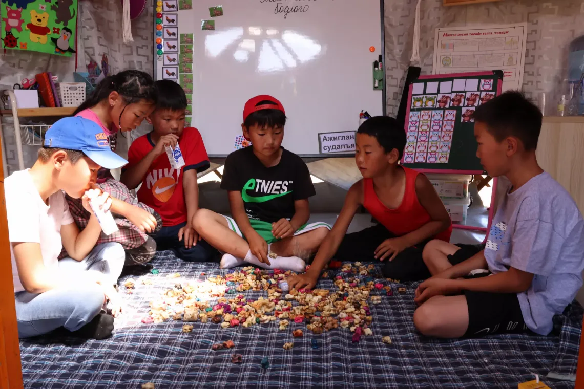Children playing in the class