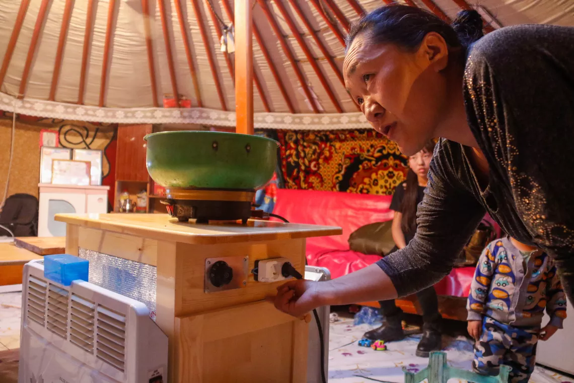 turning on electric heater