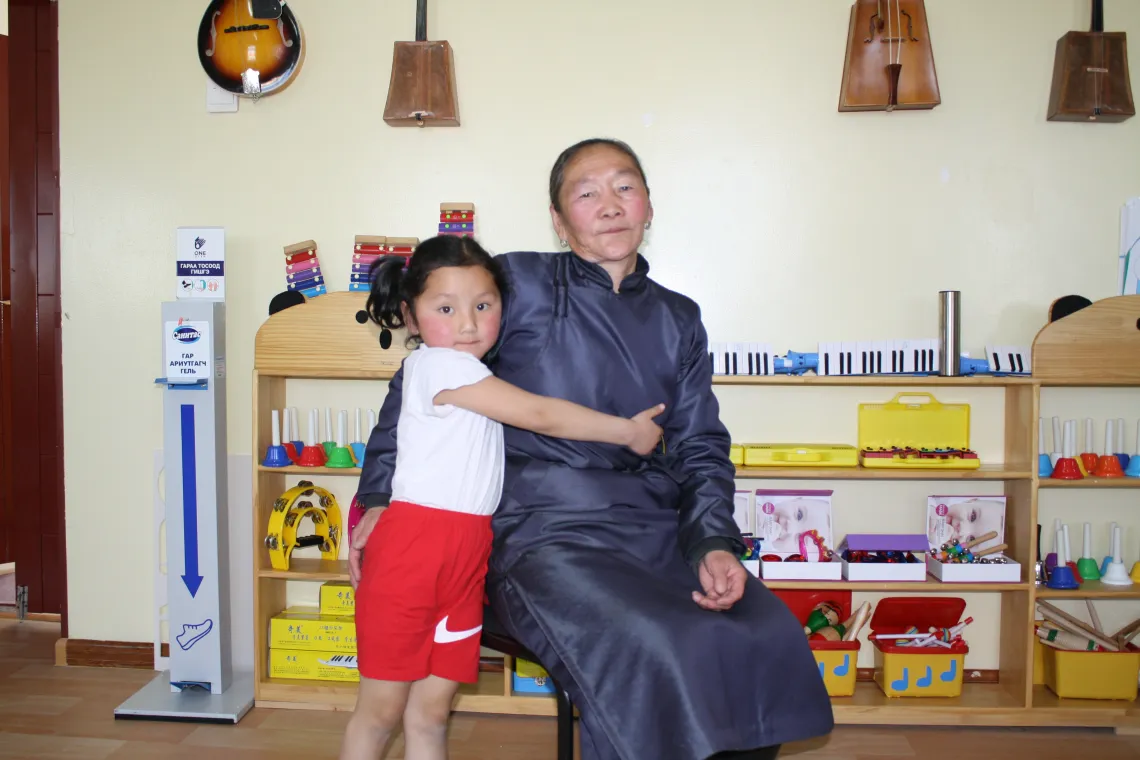 Adilbileg with her grandmother