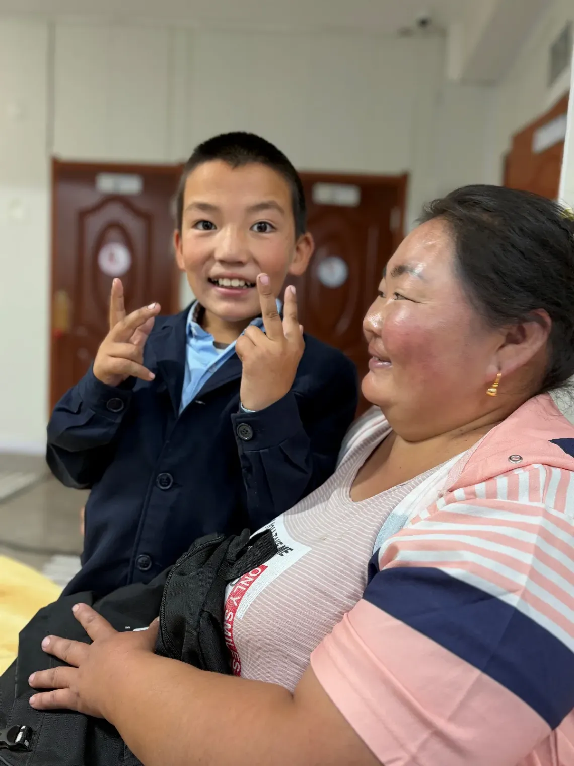 Myagmar Ochir with his mom