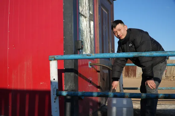 Water distribution point at the Ger district in Sukhbaatar province center 