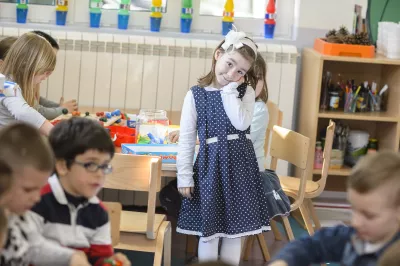 A girl in the kindergarten