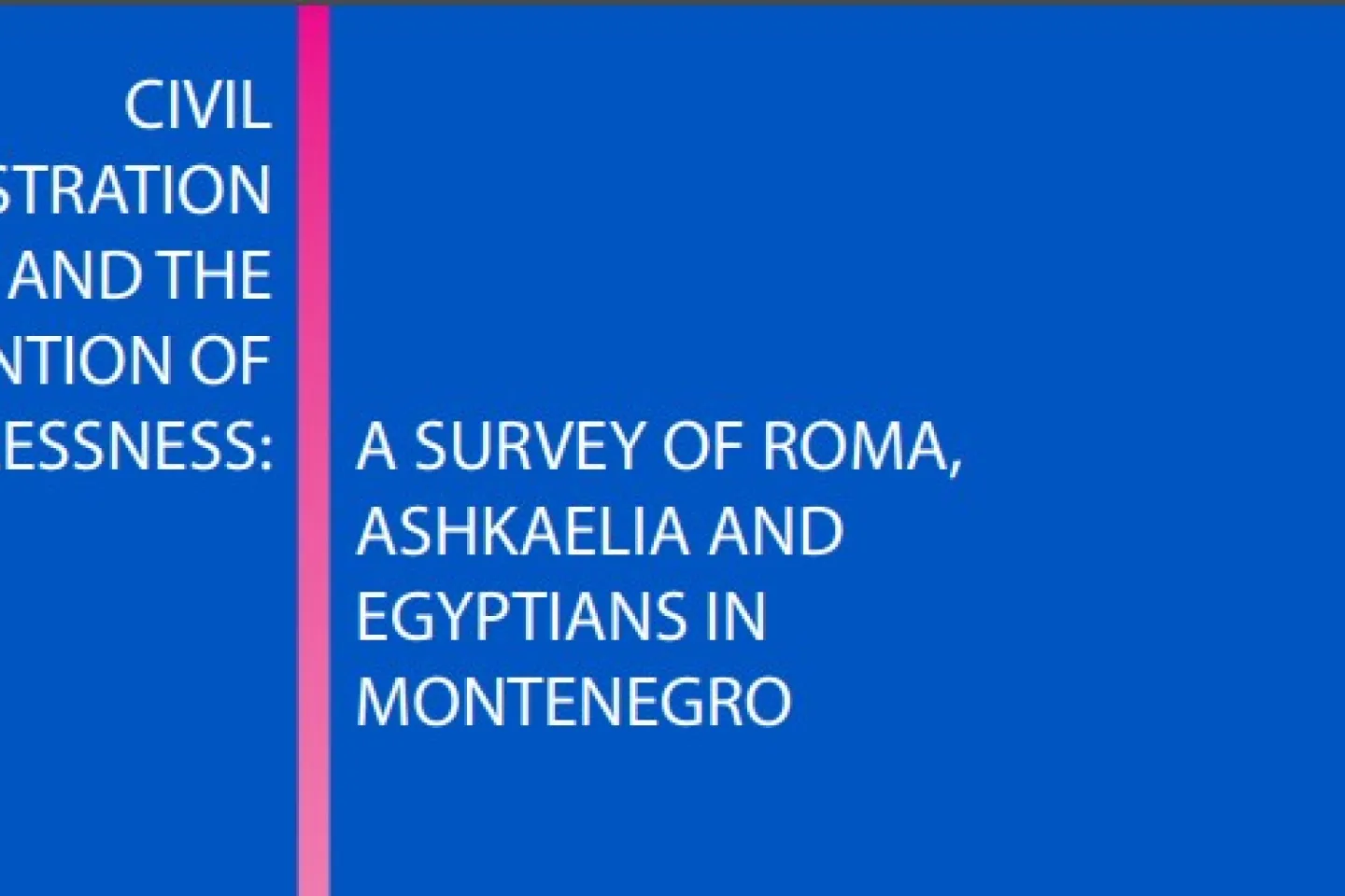 Civil registration and the prevention of statelessness: cover
