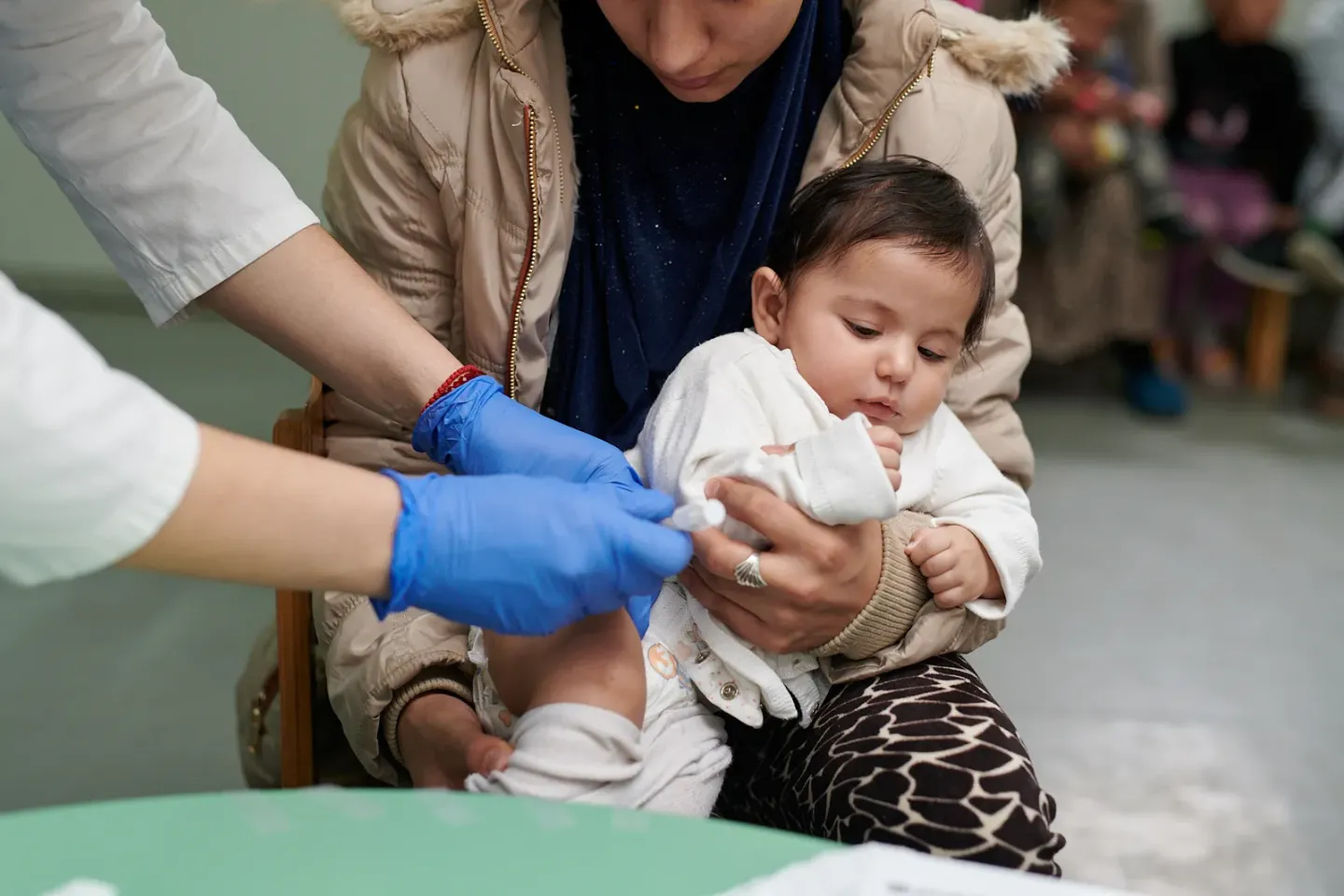 A child getting vaccinated