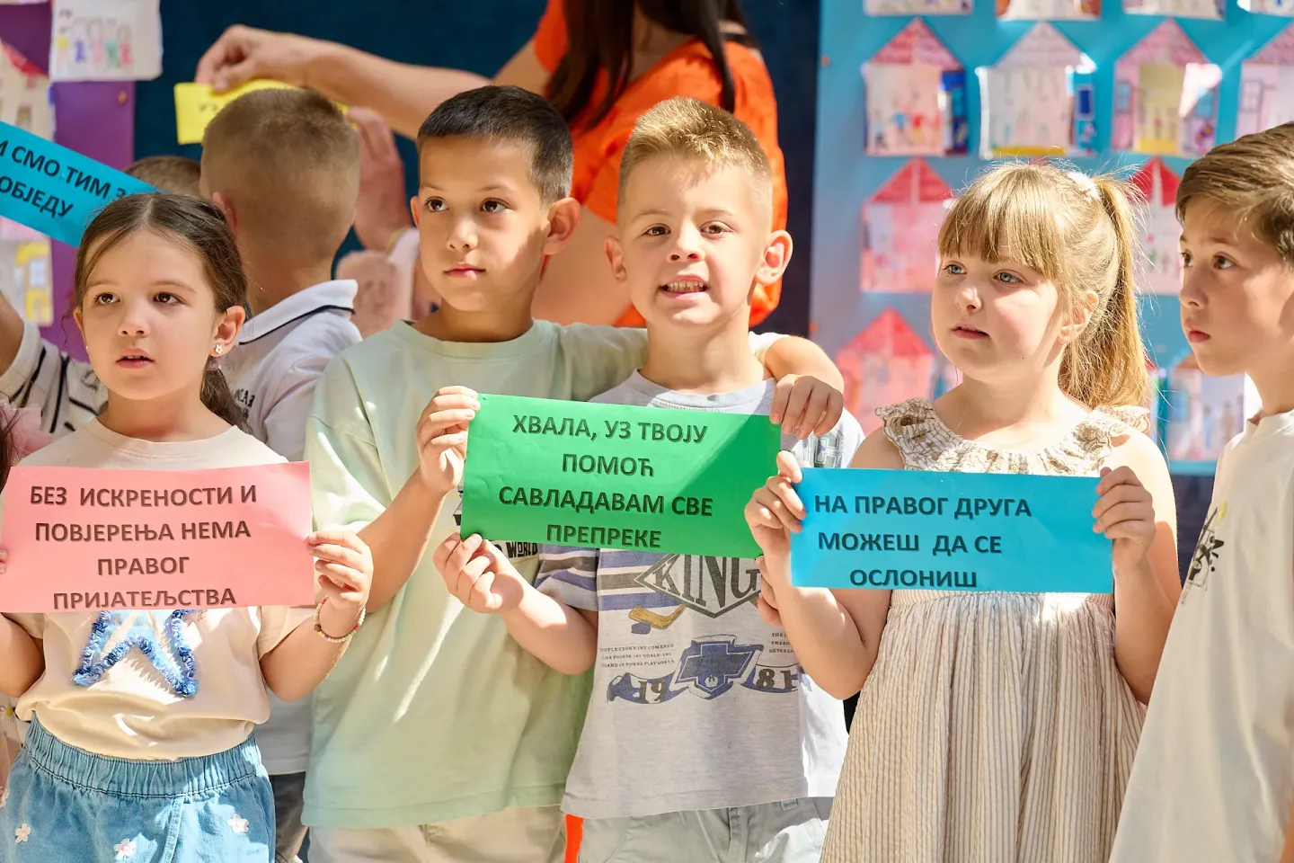 Kids at school smiling