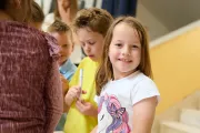 Kids at school smiling