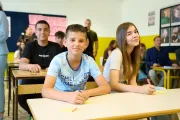 Kids at school smiling