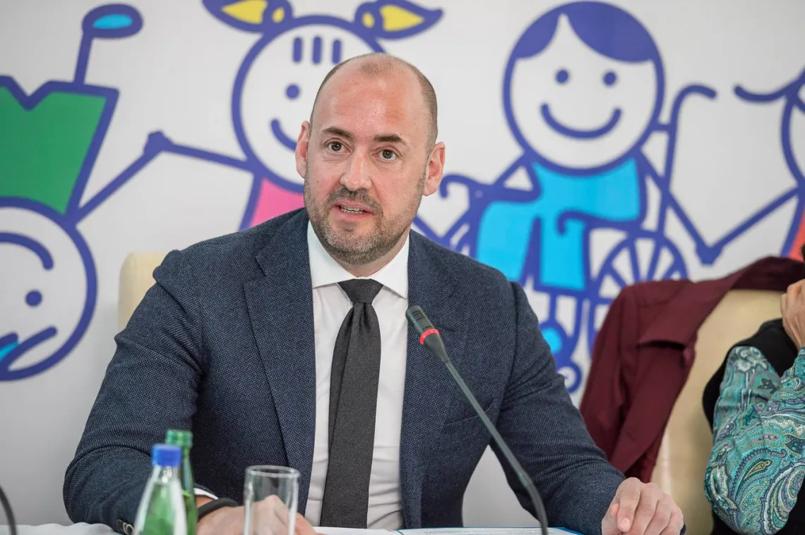 &Scaron;ef predstavni&scaron;tva UNICEF-a u Crnoj Gori Bendžamin Perks tokom uvodnog govora na predstavljanju kampanje