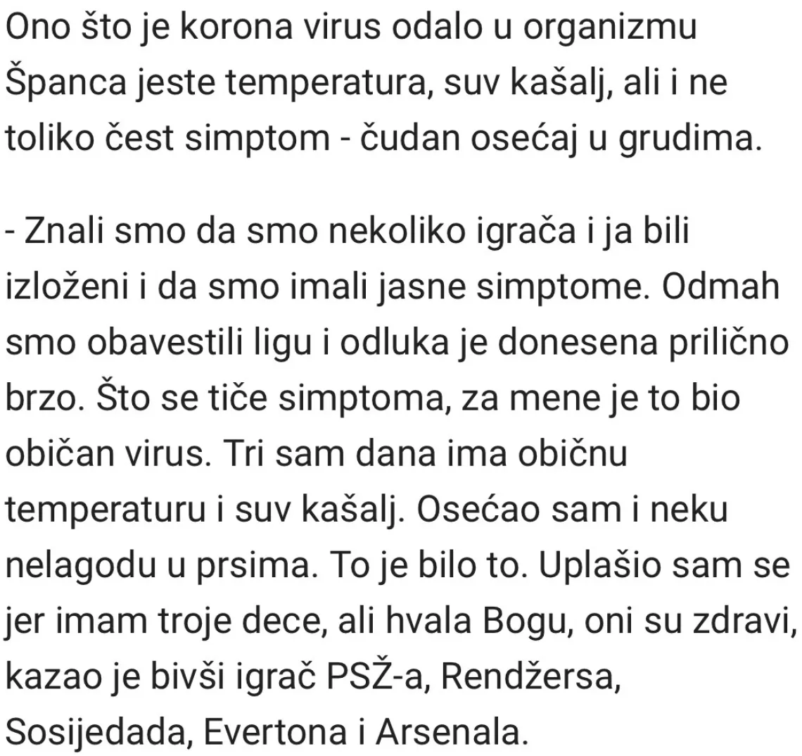 Dio teksta iz novina