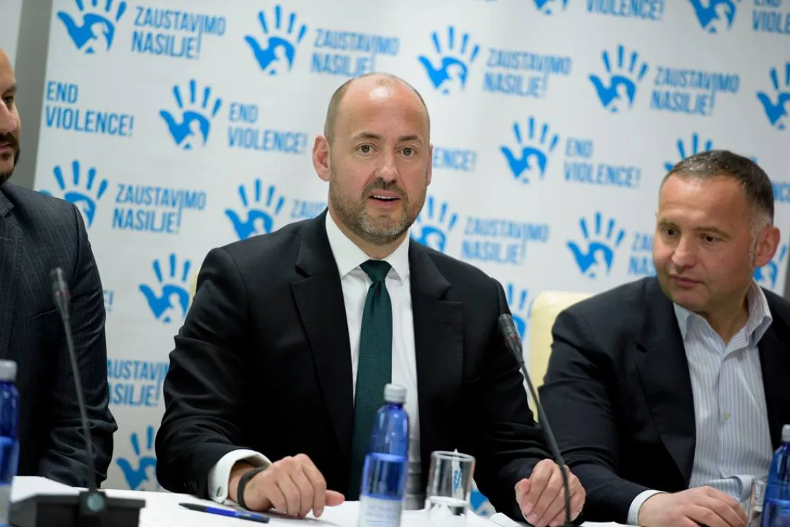 &Scaron;ef predstavni&scaron;tva UNICEF-a za Crnu Goru Bendžamin Perks sa gradonačelnikom Bijelog Polja Aleksandrom Žurićem 