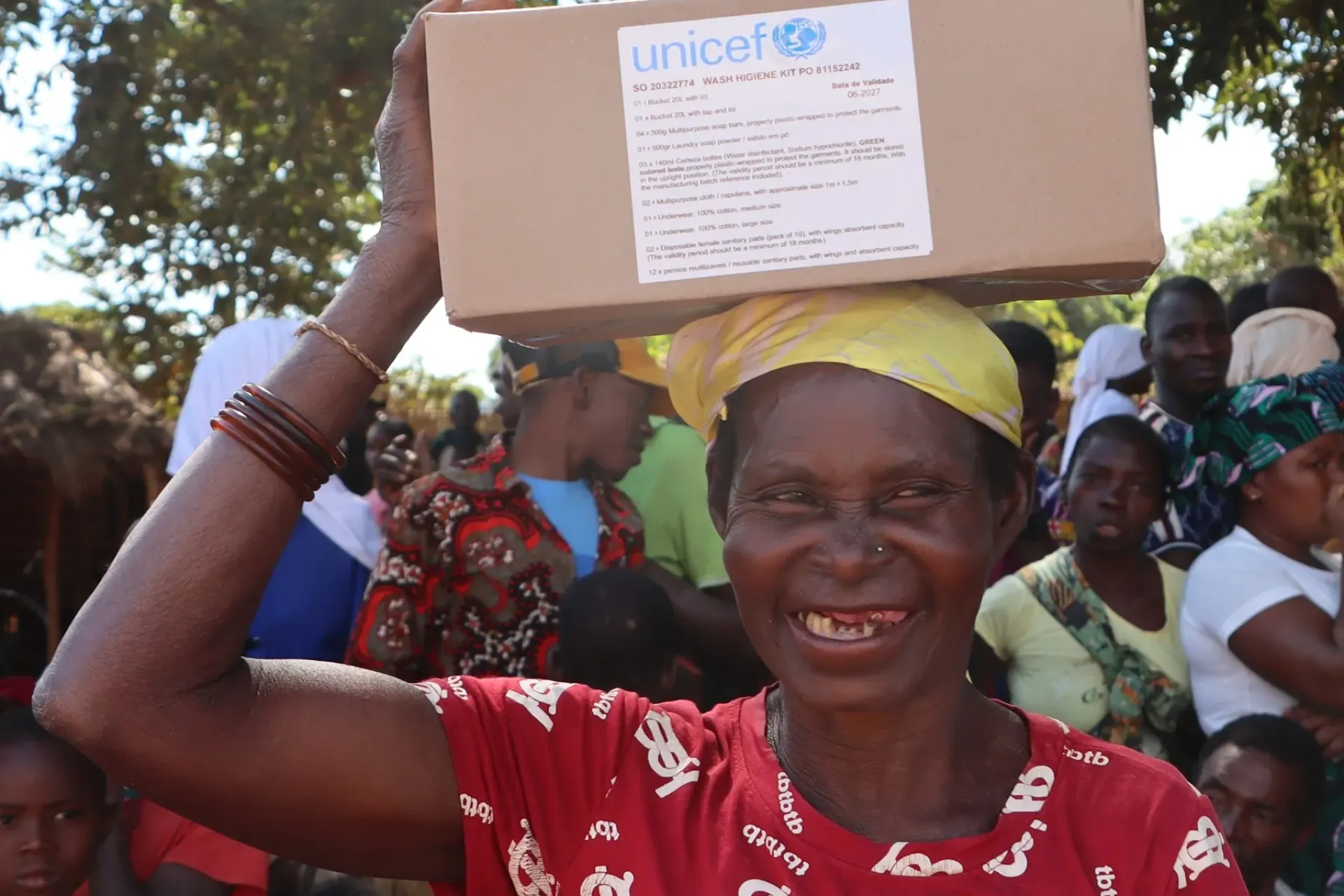 A fam&iacute;lia de Ernestina foi uma das 1,583 fam&iacute;lias abrangidas pelo Programa de Resposta Conjunta das Na&ccedil;&otilde;es Unidas (JRP), uma iniciativa do UNICEF, WFP, OIM e UNHCR, que providencia apoio humanit&aacute;rio, incluindo alimentos e artigos dom&eacute;sticos essenciais.