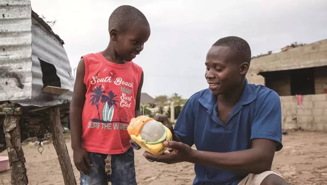 Beneficiaries receive psychological therapy through Capoeira at the Mutewa school in the Maganja Da Costa district, Zambezia Province, Mozambique.