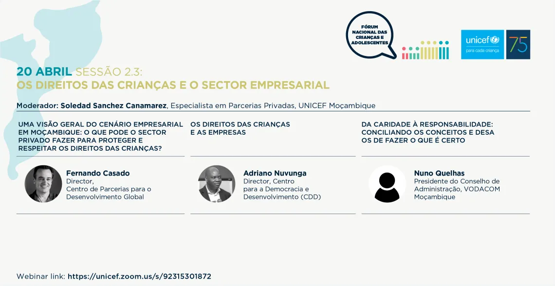 Sess&atilde;o 2.3: Os direitos das crian&ccedil;as e o Sector Privado
