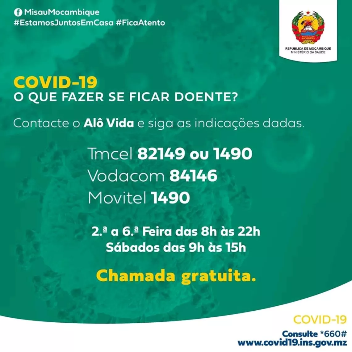 N&uacute;meros para casos da COVID-19 em Mo&ccedil;ambique
