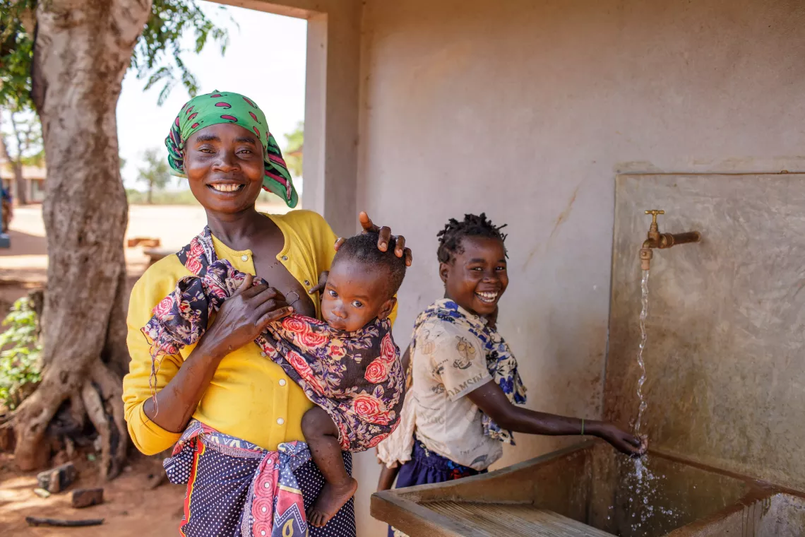 Percentage of population with access to clean water in Mozambique.