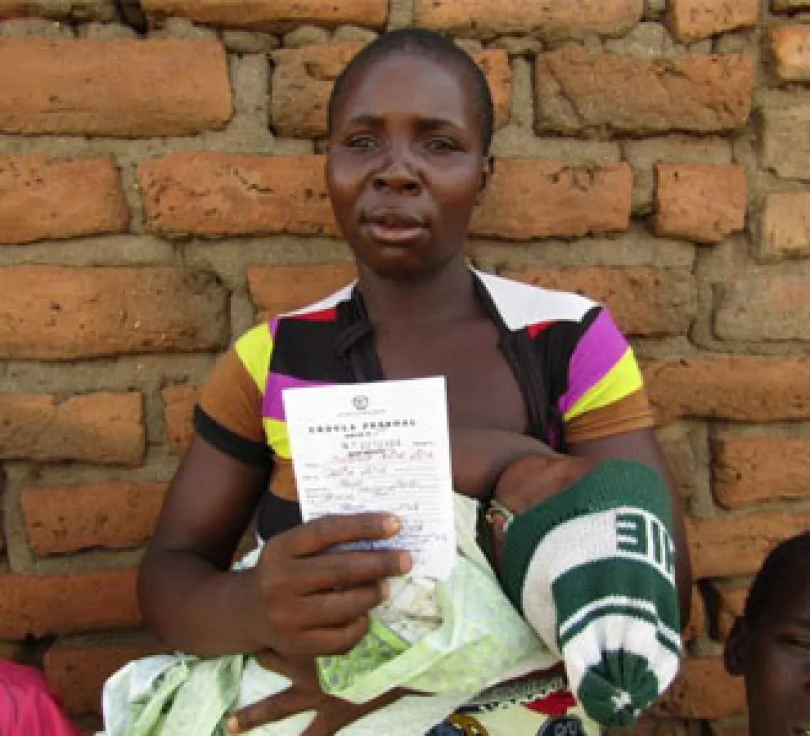 A import&acirc;nica do registo de nascimento para uma m&atilde;e na Zamb&eacute;zia
