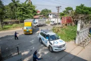 Emergency supplies arrived in Yangon and are trucked to the UNICEF warehouse.