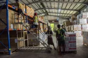 Supported by the European Union, a shipment of life-saving RUTF arrives at the UNICEF warehouse in Myanmar to treat children suffering from severe acute malnutrition in earthquake-stricken zones.