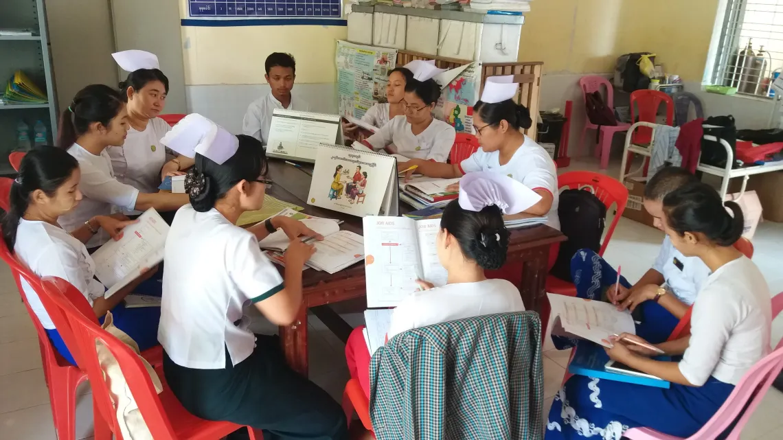 Supportive supervision team of state health department nutrition team in Kayin State.