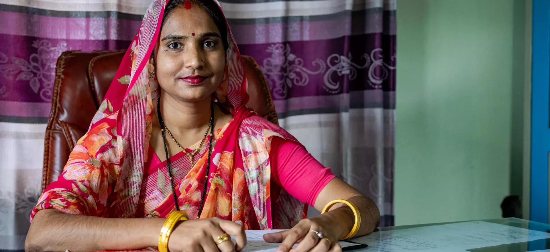 A portrait of Mamata Yadav, Vice-Chairperson of the rural municipality