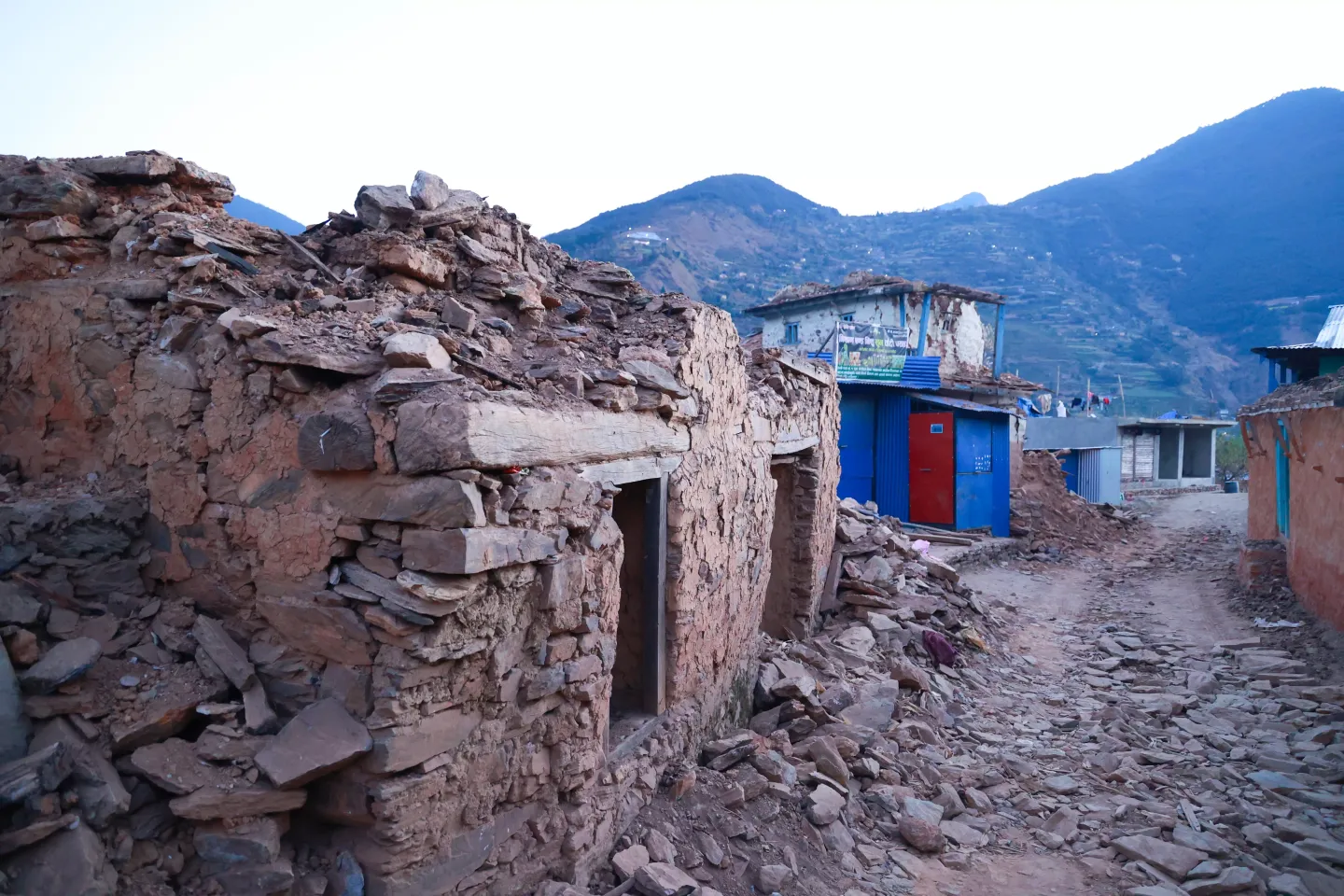 View of earthquake damage in Barekot Municipality, Jajarkot District