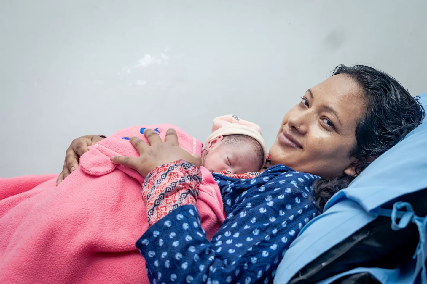 Sarita Khatri with her newborn