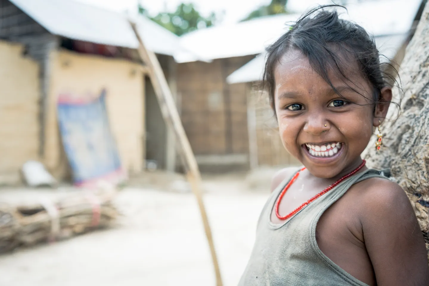 A child smiling
