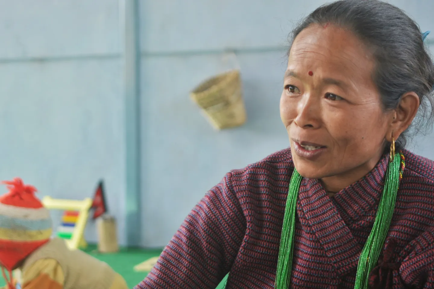 50-year-old student in Early Childhood Development classroom