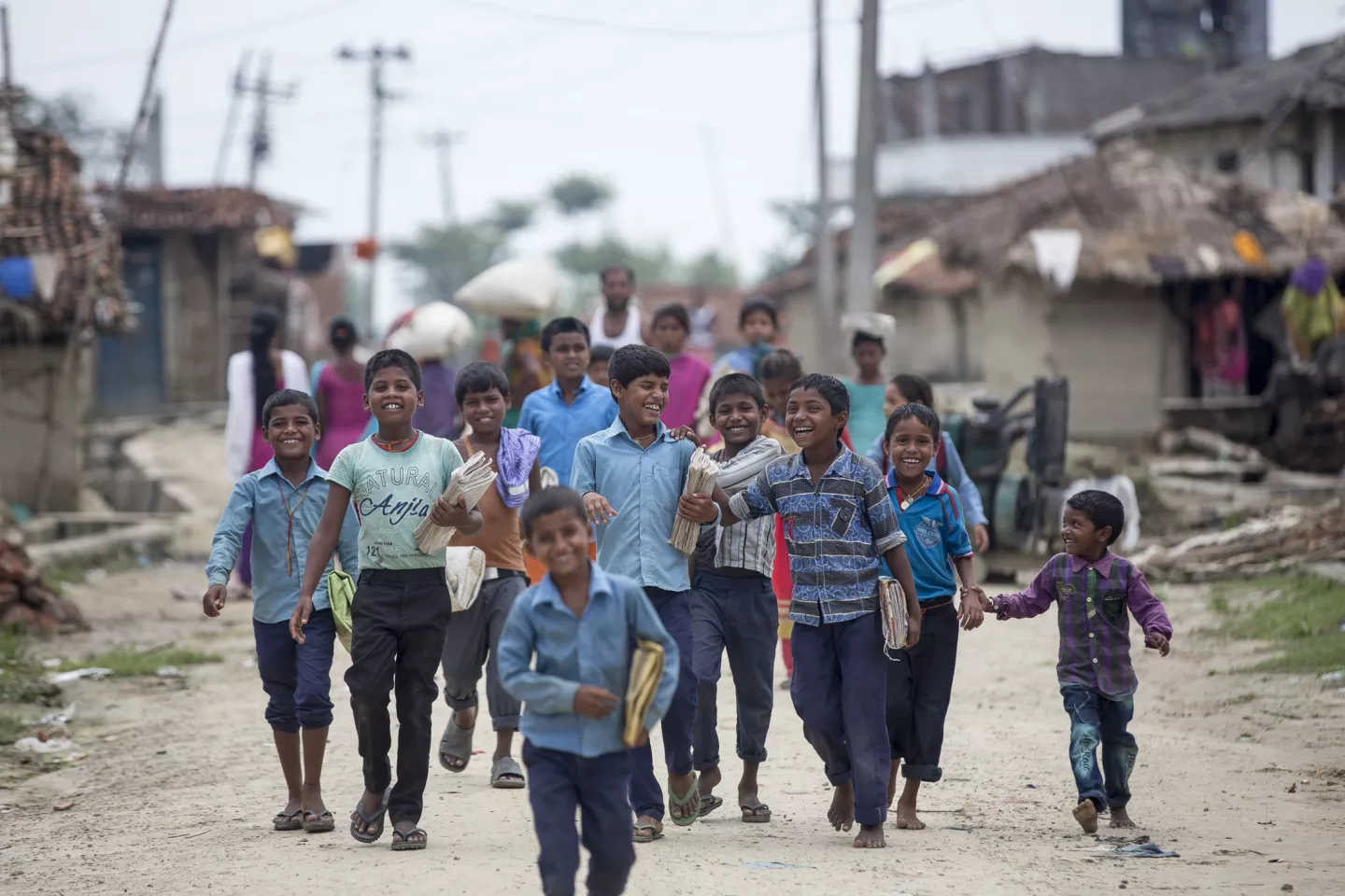 Children returning from school 