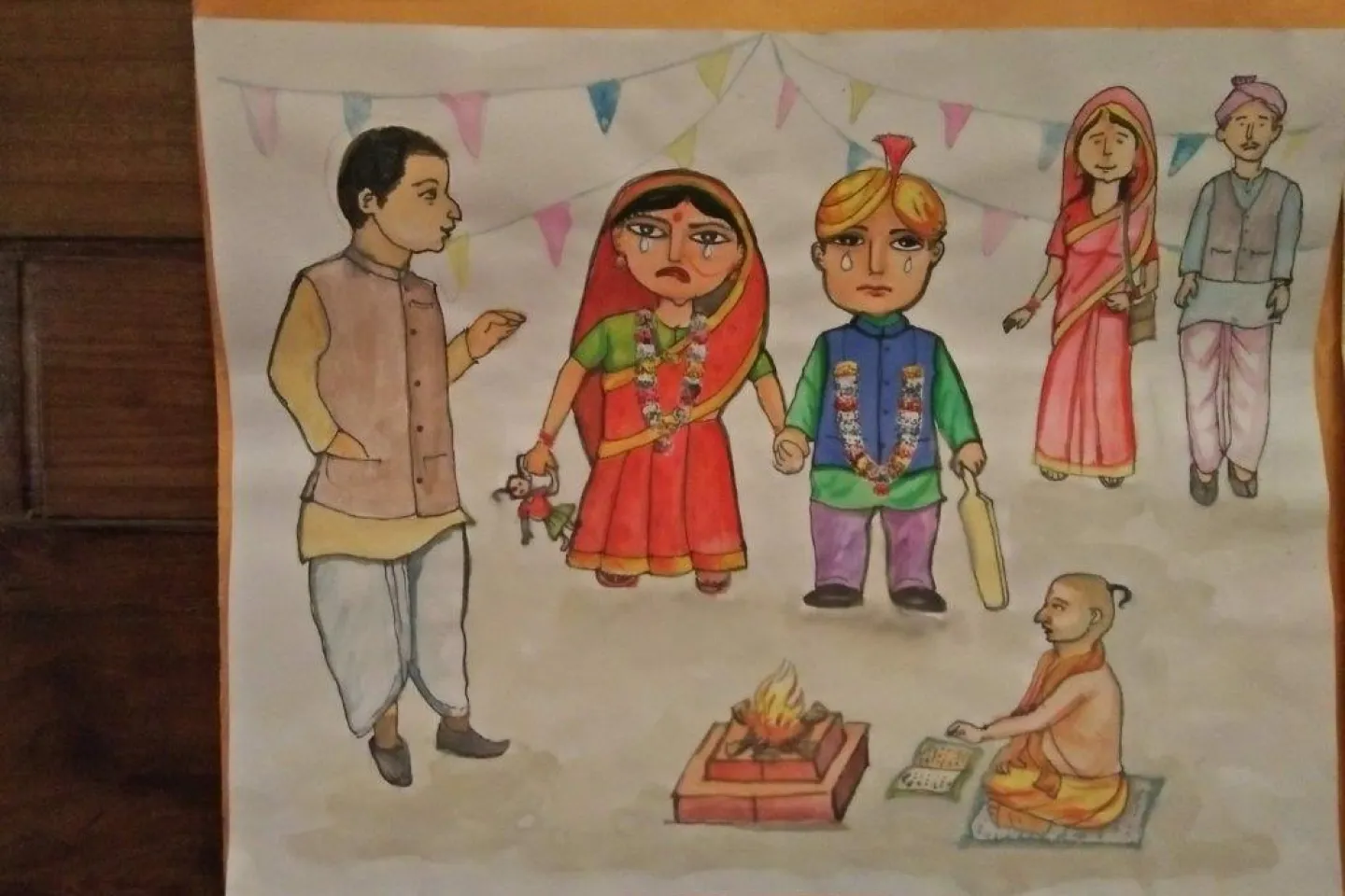 Child marriage drawing