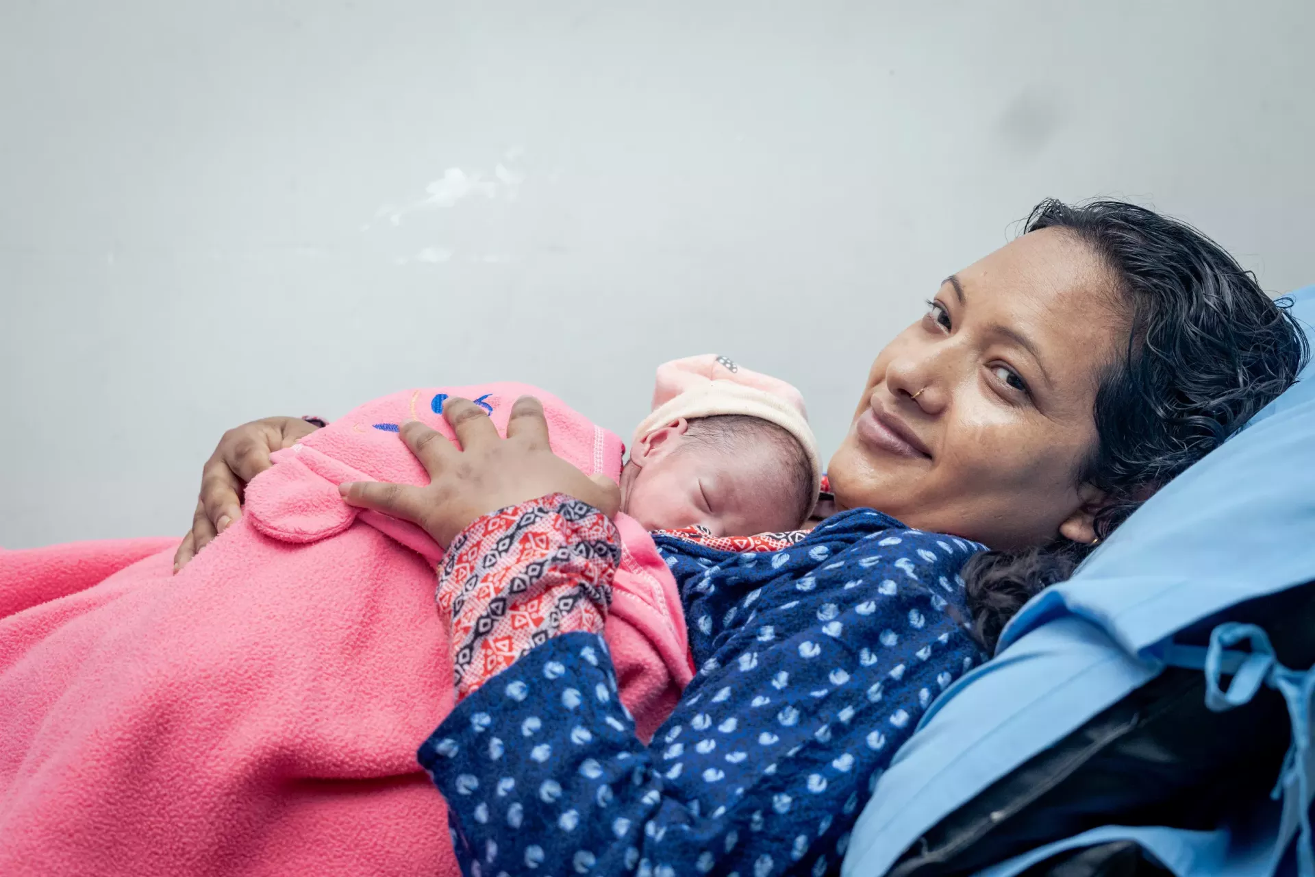 Sarita Khatri with her newborn