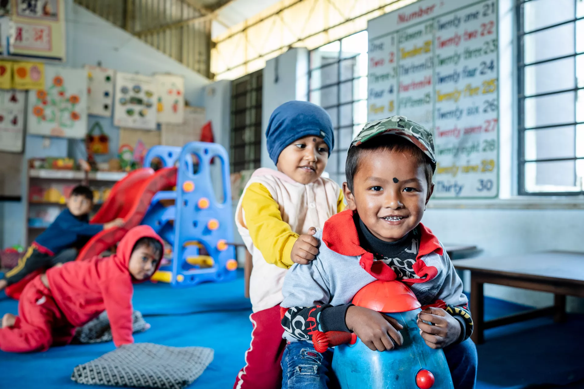 Children playing in an ECD center