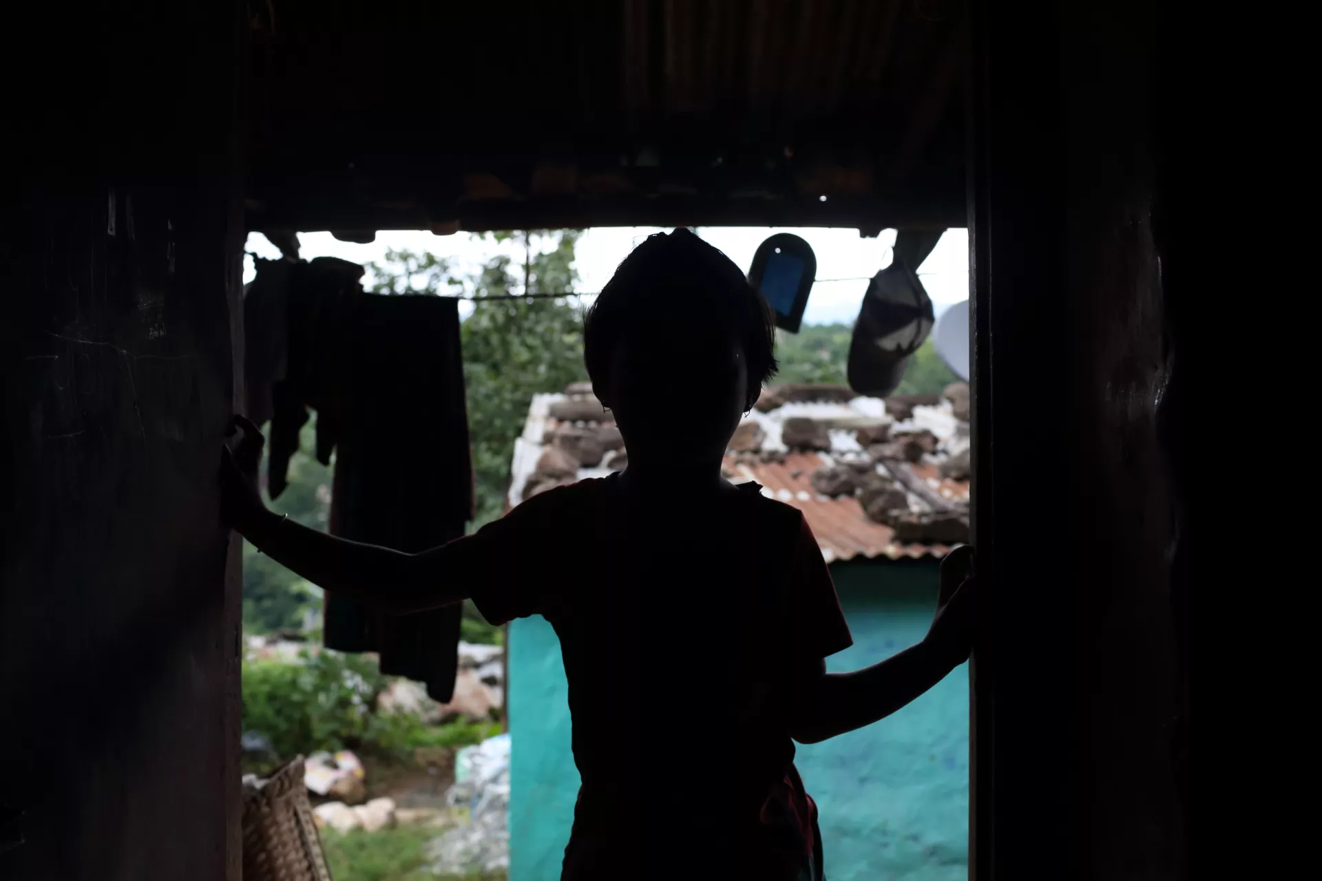 a silhouette of a girl