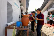 On 22 September 2026, at Tribhuvan Trishuli Secondary School in Nuwakot, Nepal, children return to learning in temporary learning centres or TLCs set up with UNICEF support after devastating floods damaged classrooms and disrupted education in affected communities.