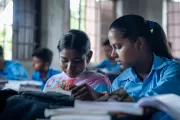 Laxmi and her friends at classroom
