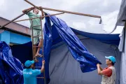UNICEF, together with partners and local authorities, establishing child-friendly spaces where children can play, learn, express themselves and receive support.