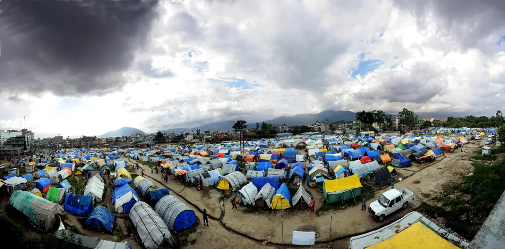 Tents set up after the earthquake in Chucchepati, Kathmandu.