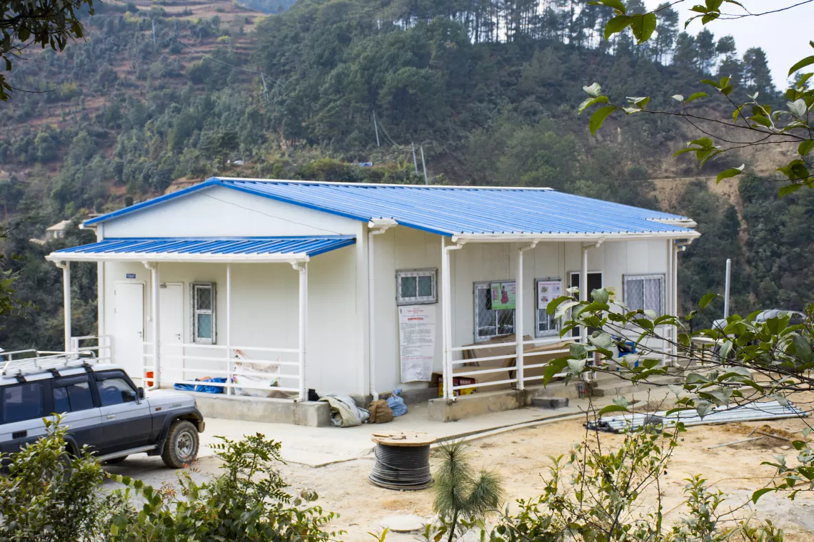 Tent provided by UNICEF for makeshift health posts