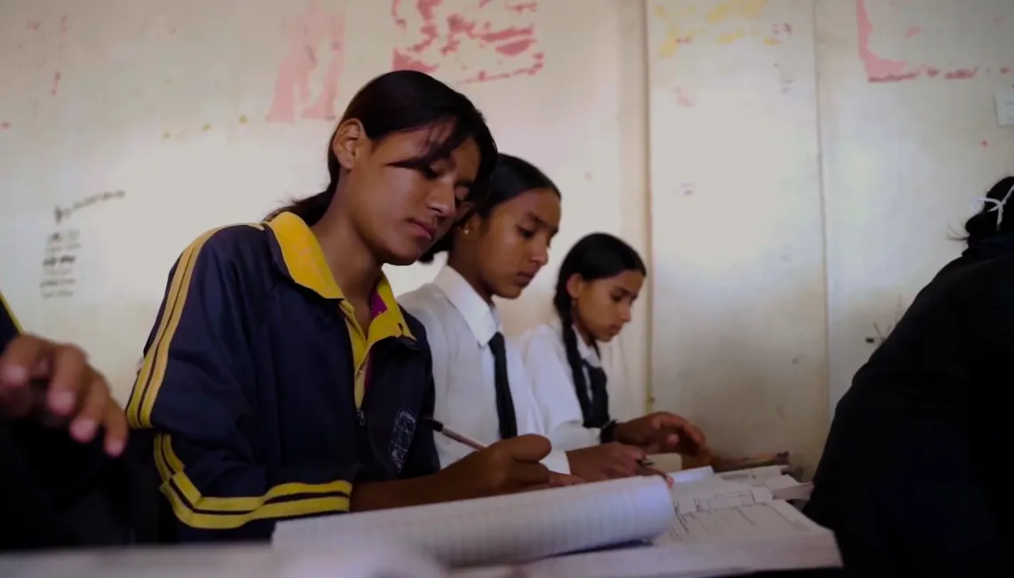 Babita in her classroom