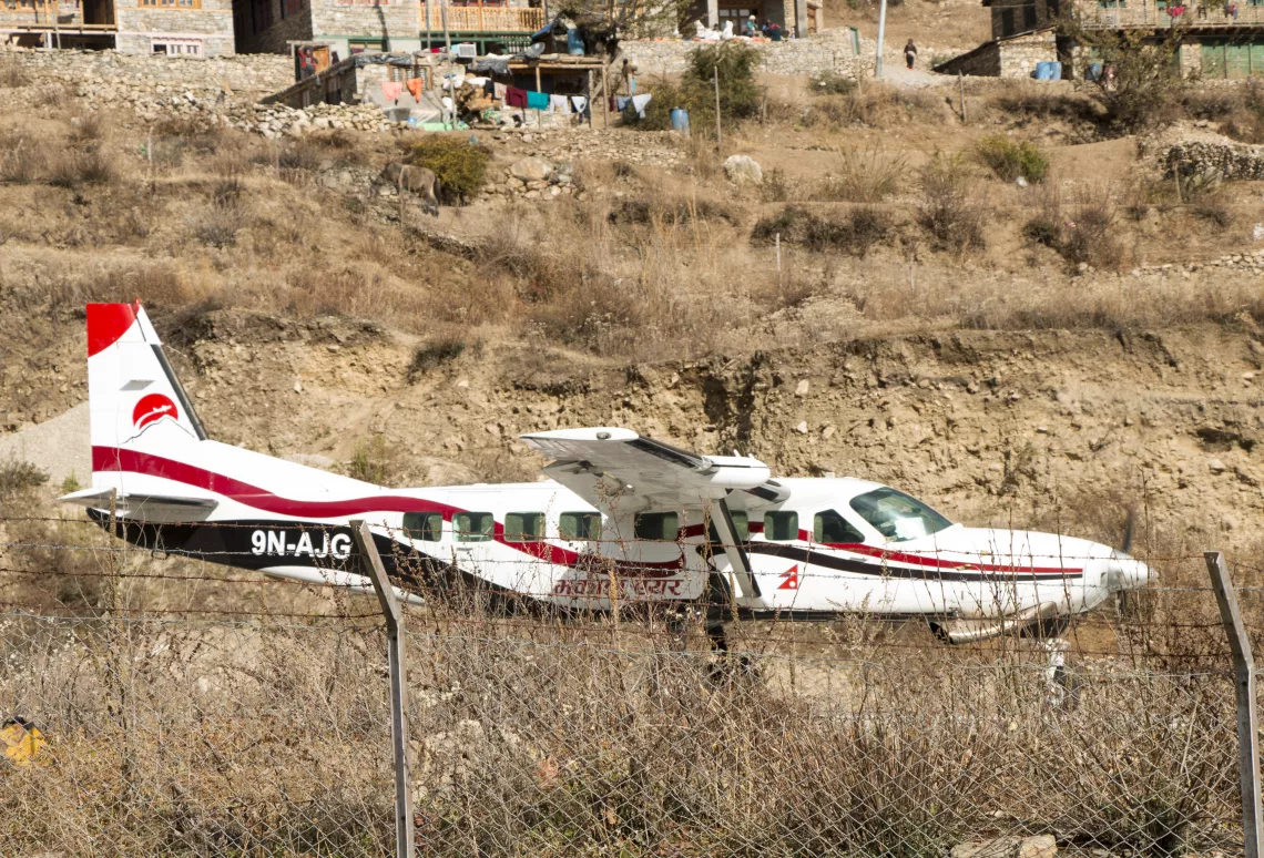 Single engine plane in Simikot Airport 